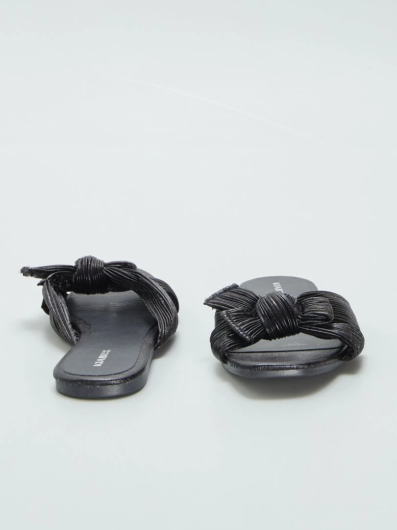 Mules avec nœud en satin   Noir
