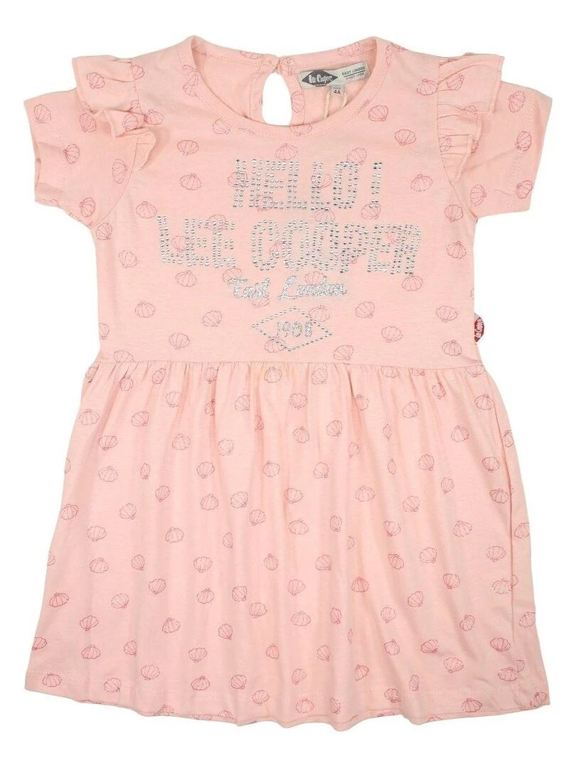 Lee Cooper Robe fille imprimé Lee Cooper en coton Rose
