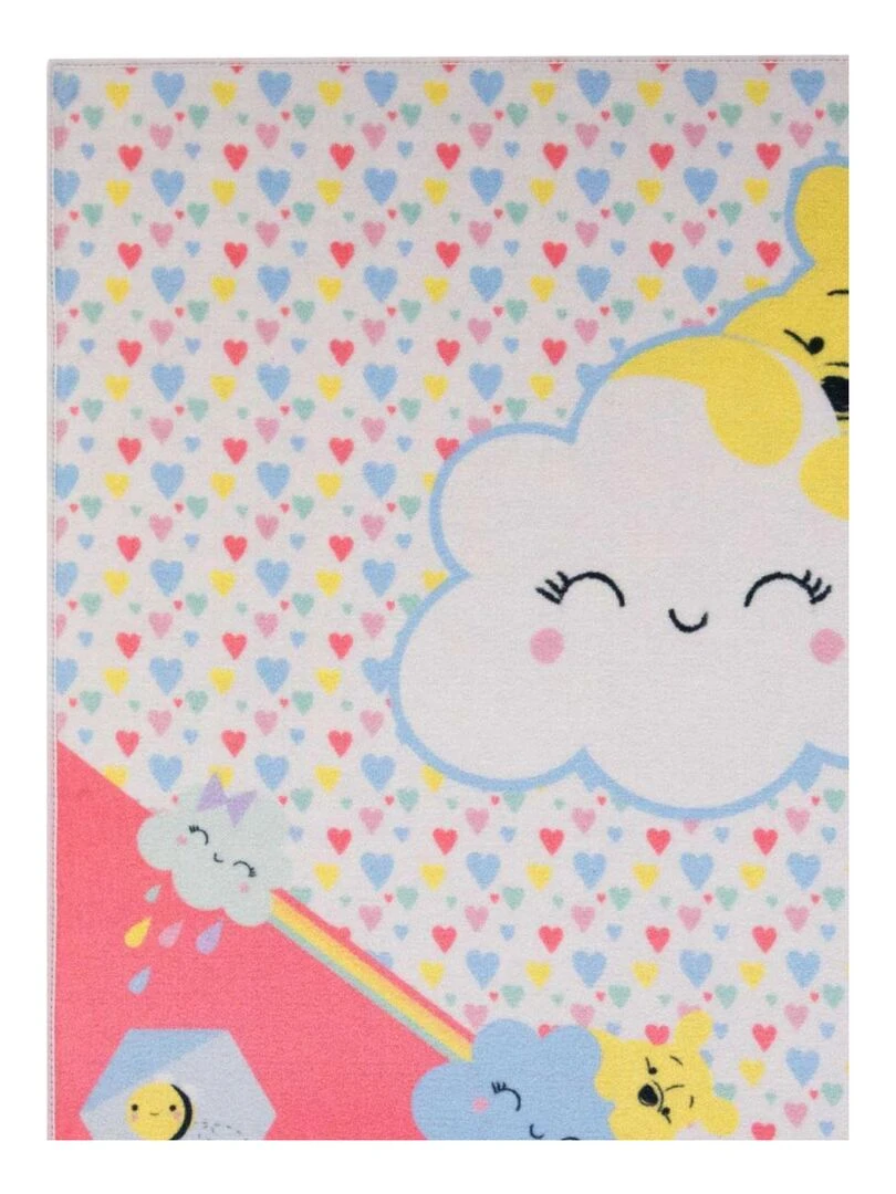 Tapis enfant WINNIE 02 LOVE Rose 95x125 Fait en Europe en nylon   Rose