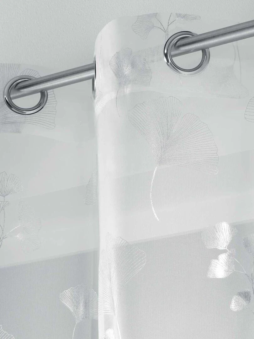 Voilage imprimé métallisé   Blanc