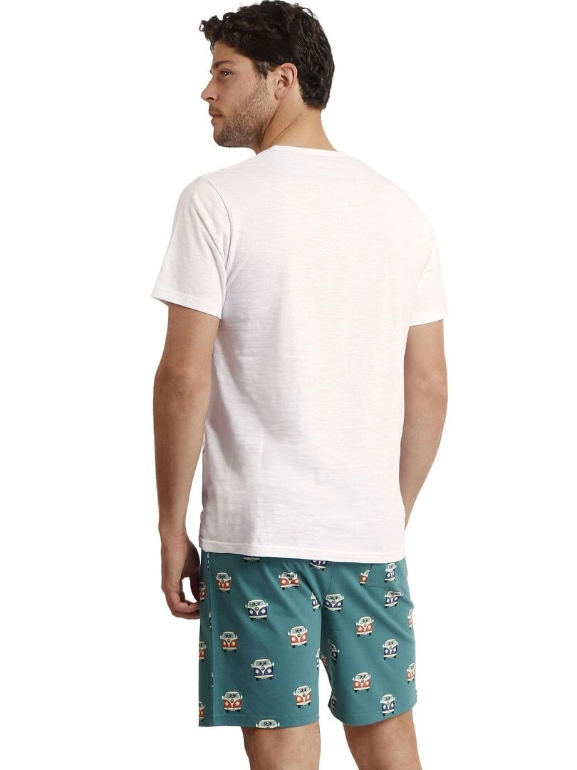 Pyjama short t shirt Furgo Mr Wonderful Blanc