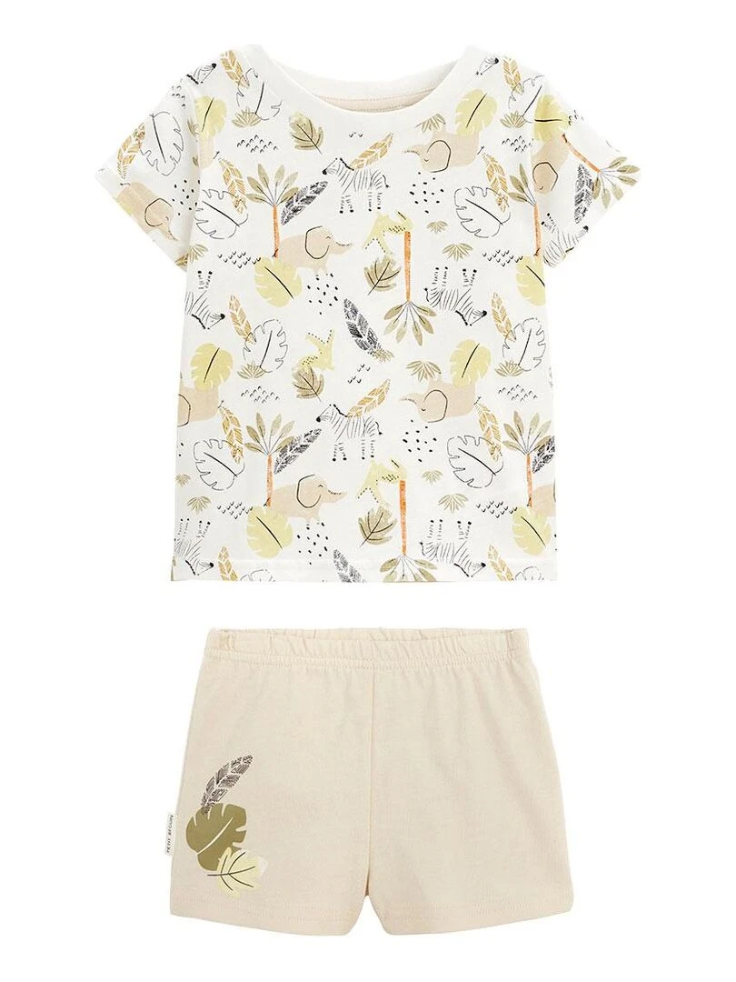 Pyjama enfant manches courtes écru Zagora   Ecru