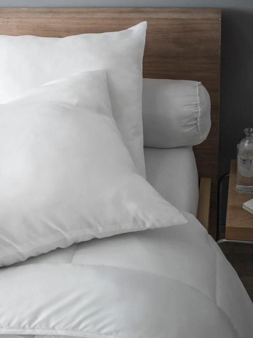 Lot de 2 Oreillers 60x60 moelleux 100% microfibre fabrication Française Blanc