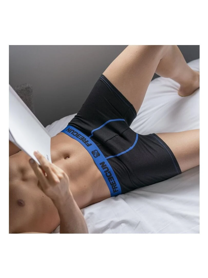 Lot de 4 Boxers homme coton Bleu Freegun   Noir