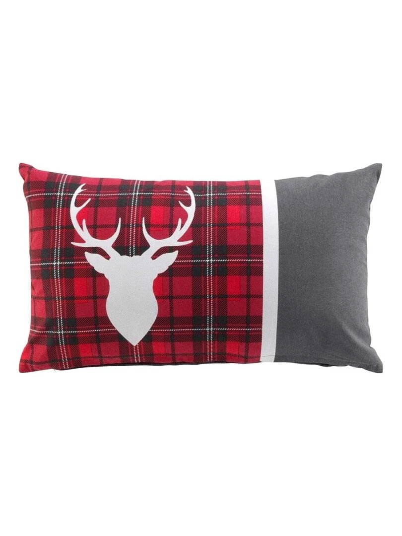 Coussin 30x50 cm chambray Heidi rouge Rouge