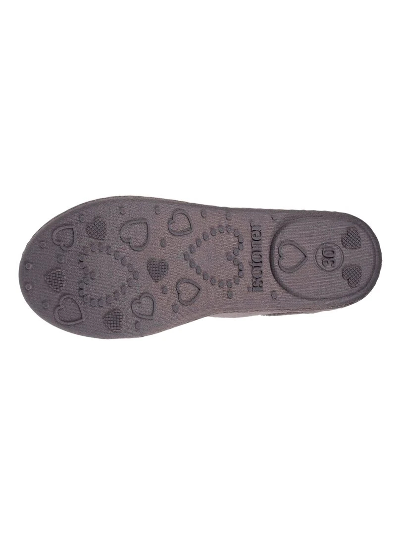 Chaussons ballerines Enfant Cœur moelleux   Gris