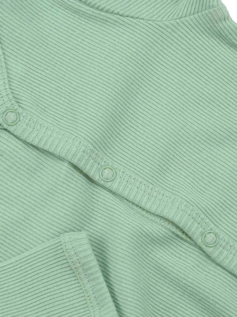 Pyjama bébé maille côtelée en coton   Vert clair