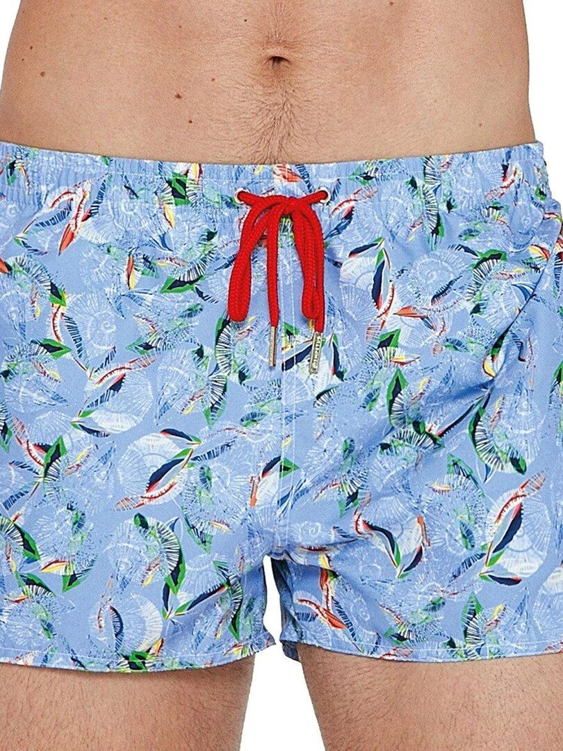 Maillot de bain short court imprimé Bandol Bleu