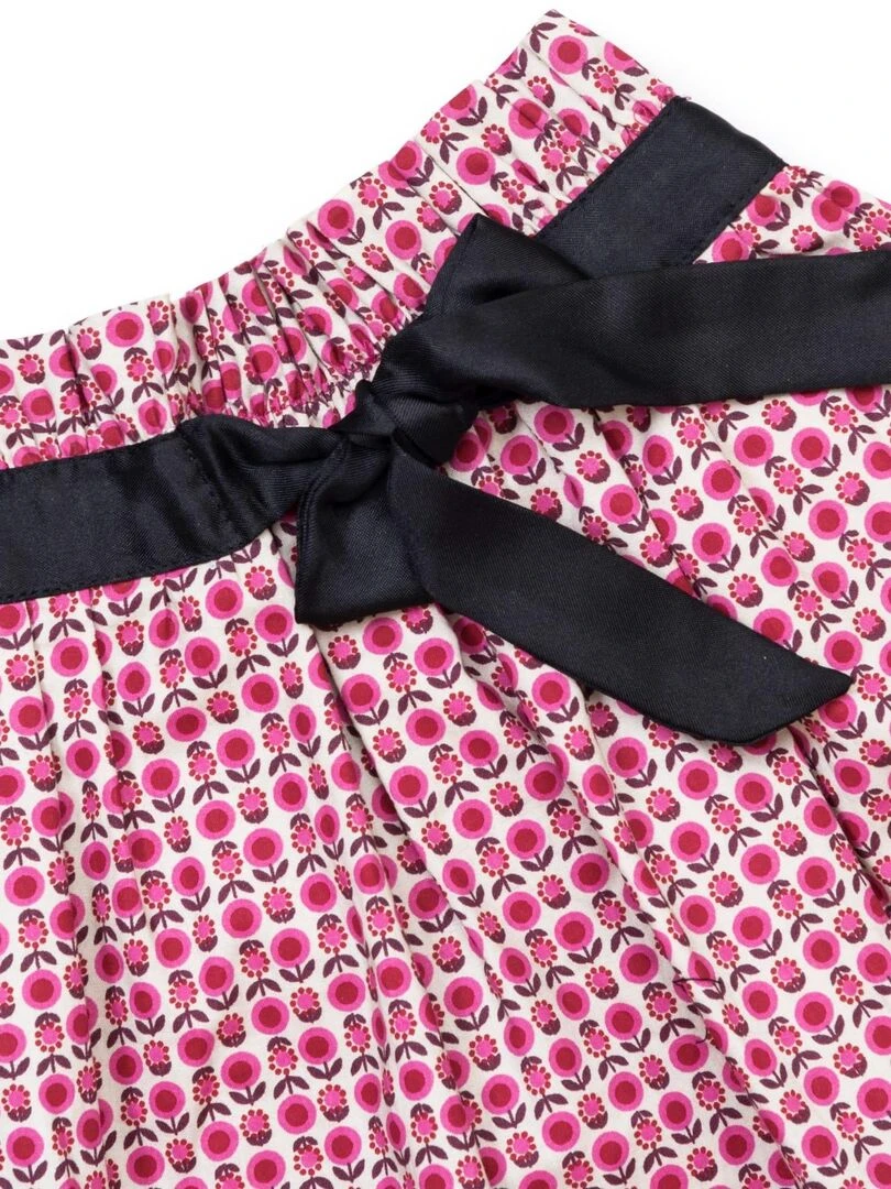 Jupe Intersaison Fleurie Rose Fille LILOU 'LA FAUTE A VOLTAIRE' Noir Rose clair