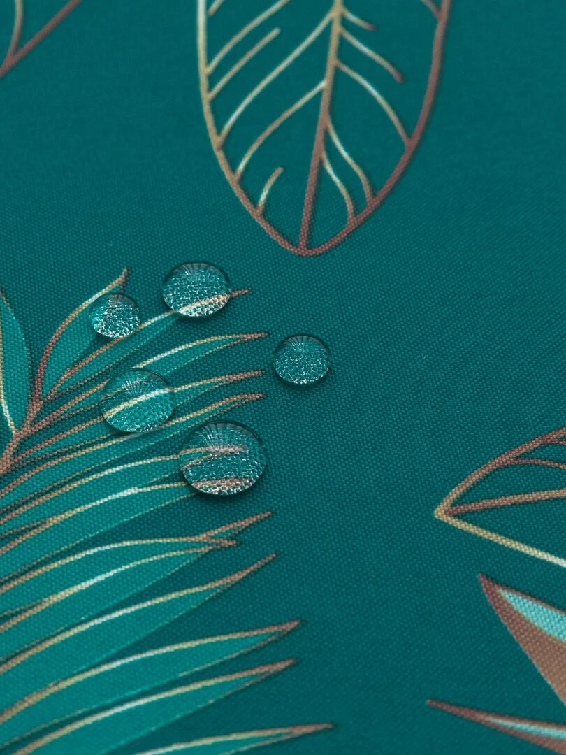 Nappe ronde exotique anti taches   Bleu canard
