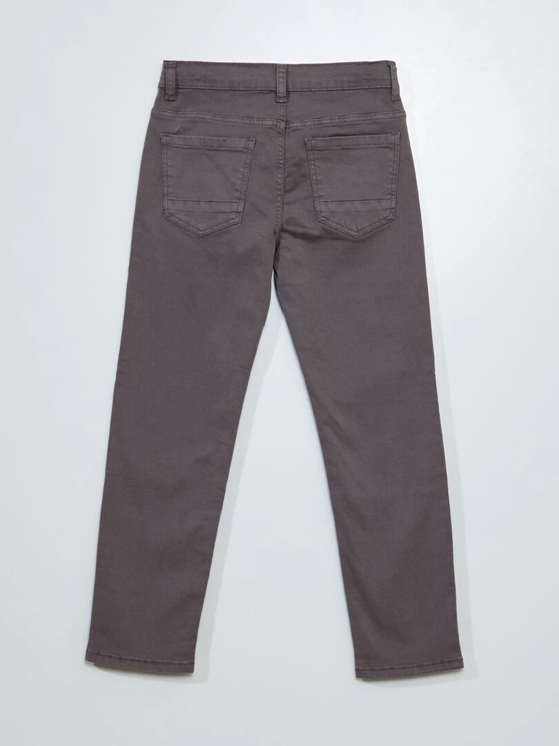 Pantalon regular en twill Gris