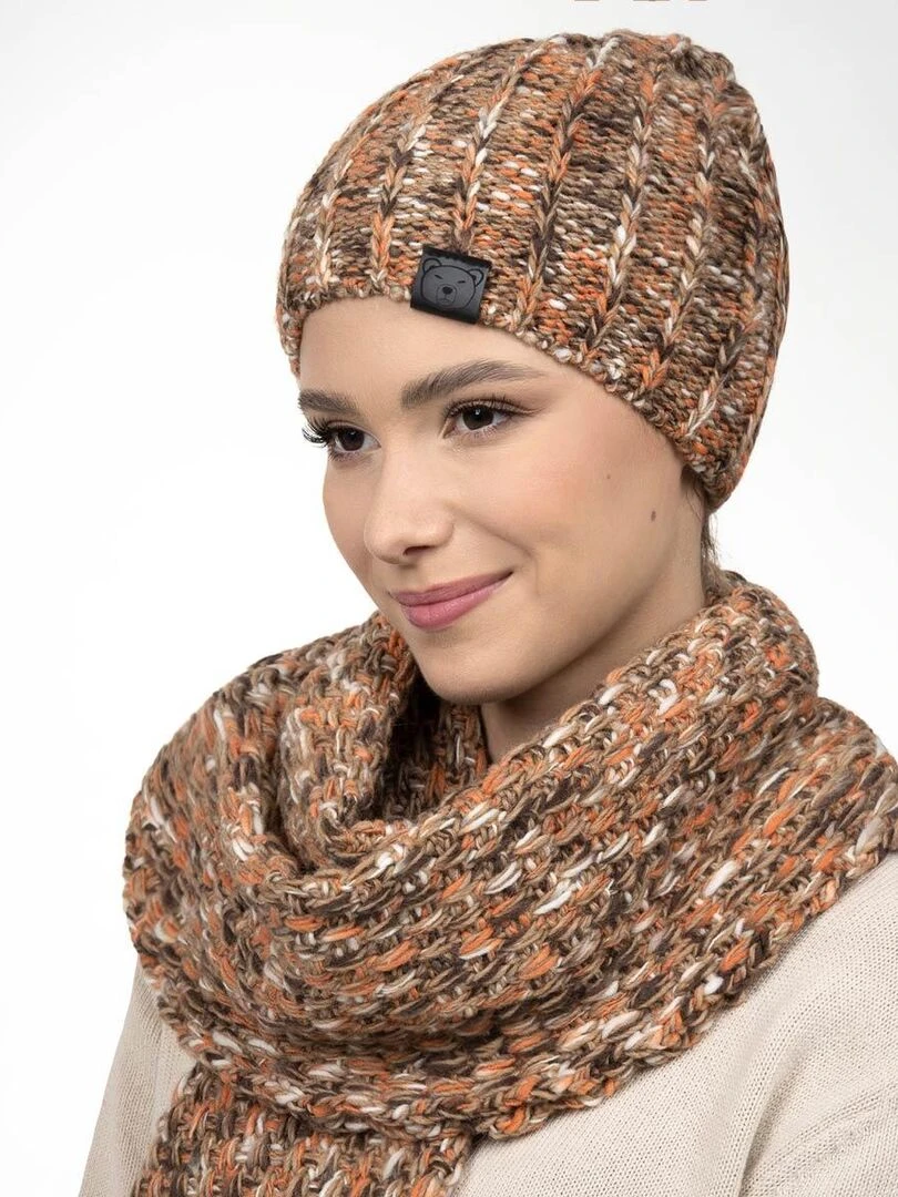 Ensemble Echarpe Bonnet Celti Made in UE Beige
