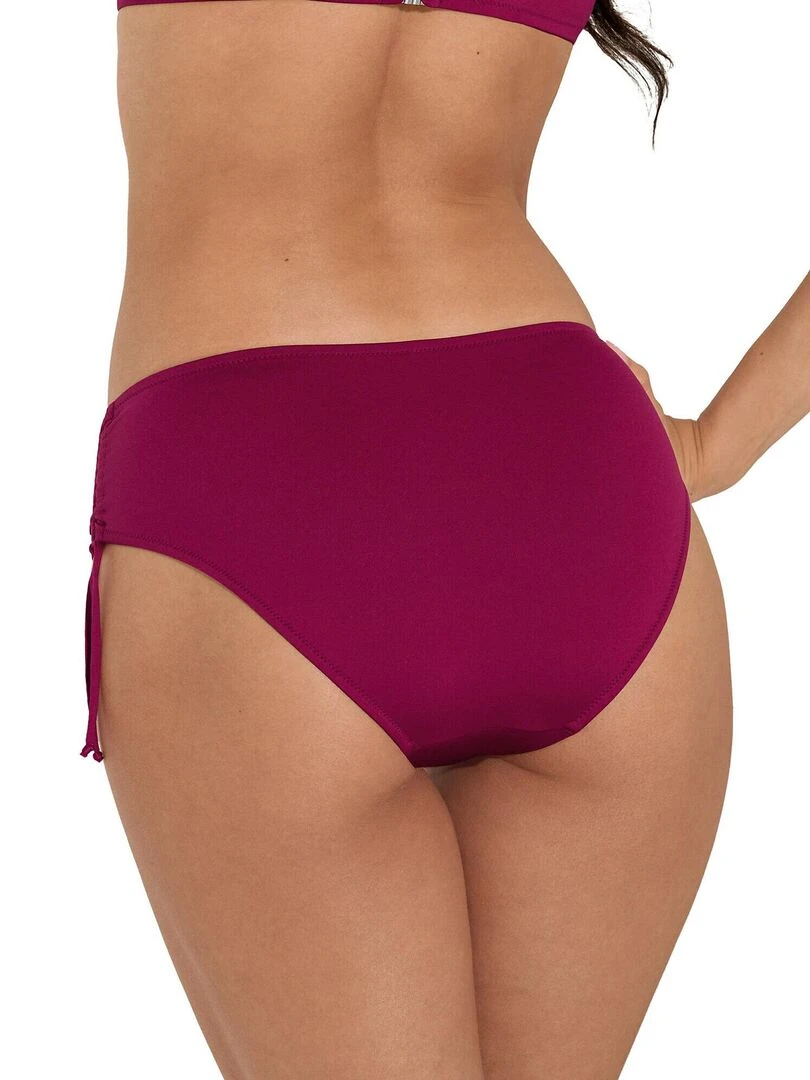 Bas maillot slip de bain taille haute côtés réglables Palma Violet