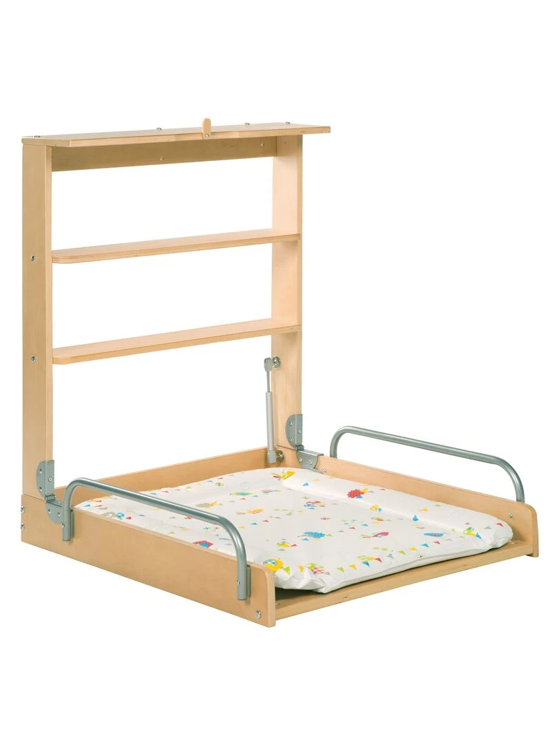 ROBA Table À Langer Murale + Matelas À Langer "Waldhochzeit" Naturel Marron