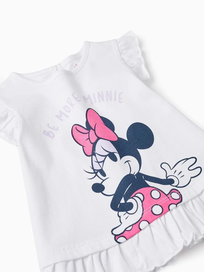 T shirt avec Volants + Short pour Bébé Fille 'Minnie Mouse'  MINNIE   Rose