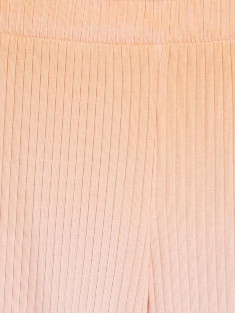 Pantalon large en maille côtelée   ORANGE