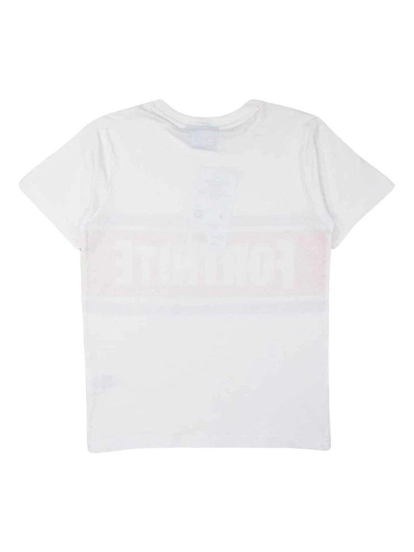 Fortnite T shirt garçon imprimé Fortnite en coton Blanc