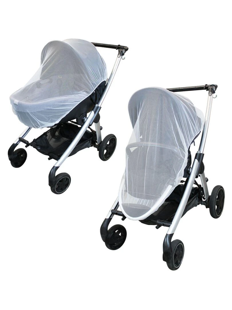 Moustiquaire universelle pour poussette et landau Monsieur Bébé Blanc