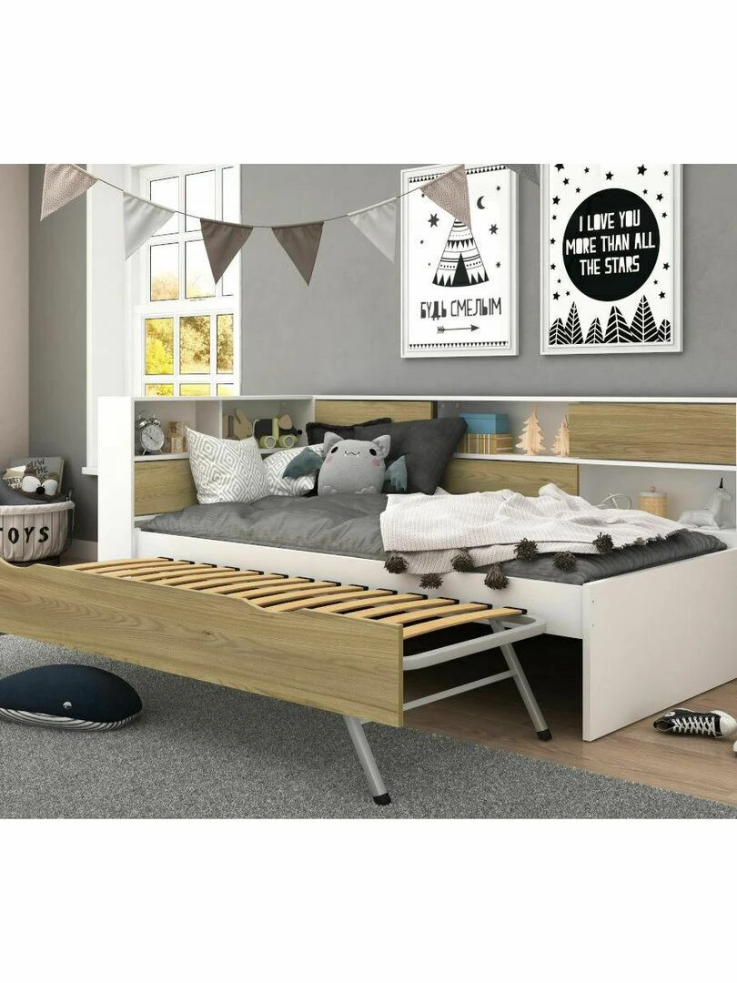 Lit cosy gigogne Play   AKITEN RETAIL   Blanc Marron