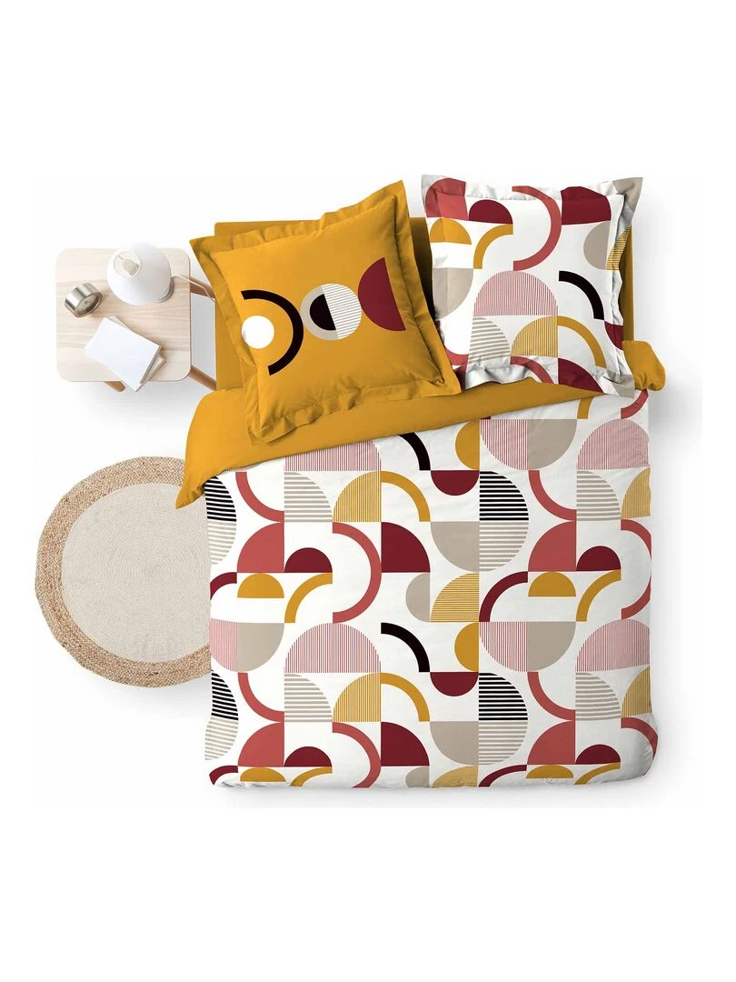 Parure housse couette Neo Line retro Orange