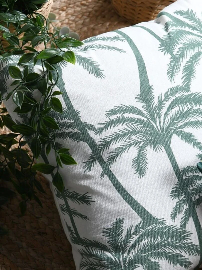 Housse de coussin 40x40 cm Adano vert coton   Vert