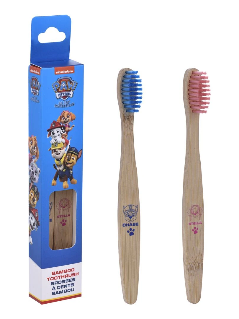La Pat Patrouille Set de 2 Brosses à Dents Bleu