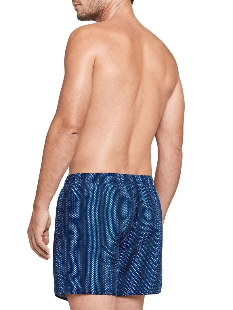 Maillot de bain short à rayures séchage rapide Lamo   Bleu