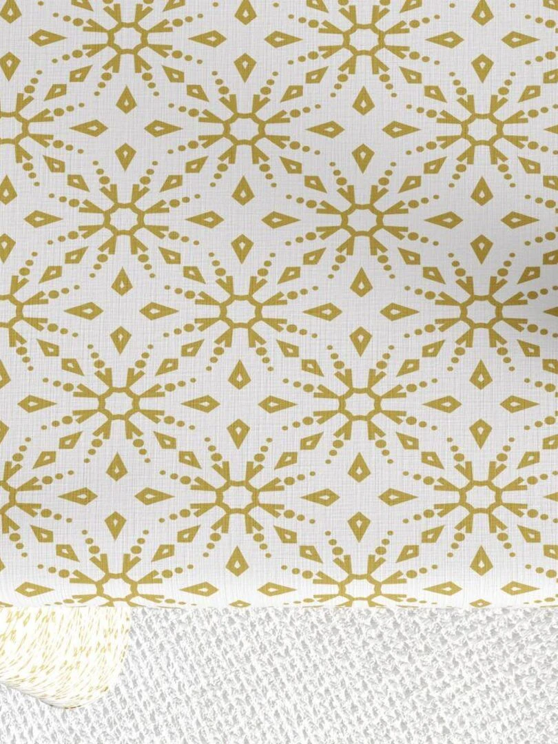 Nappe Polyester à motifs Flocon   Beige