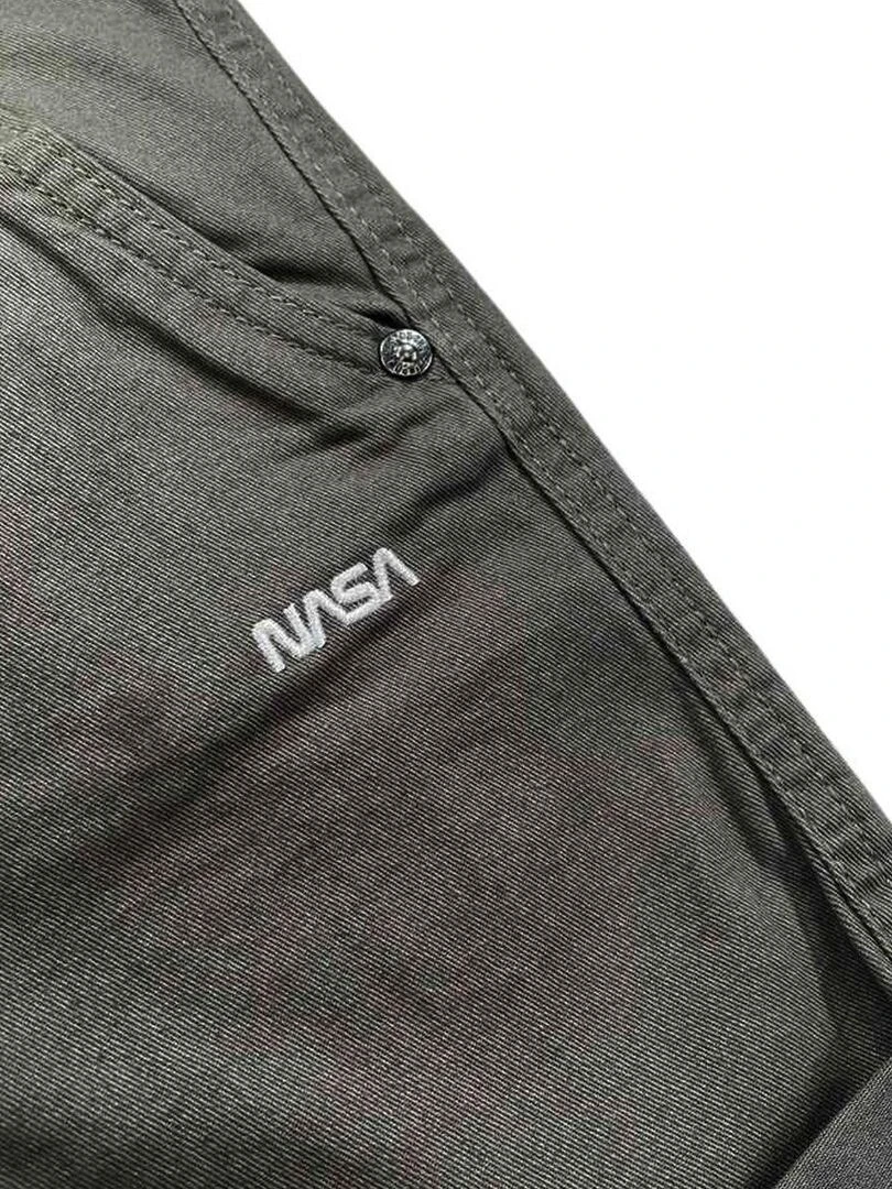 Nasa   Bermuda garçon imprimé logo en coton   Kaki