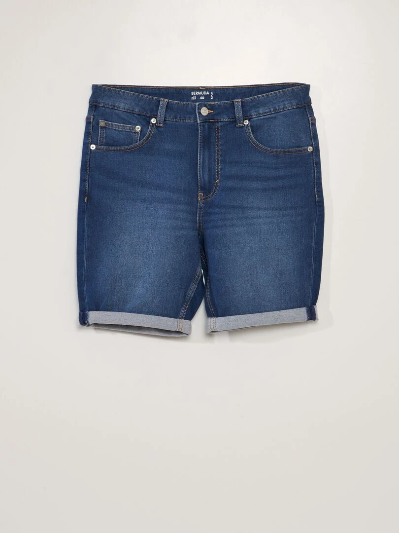 Bermuda slim en jean à 5 poches Stone