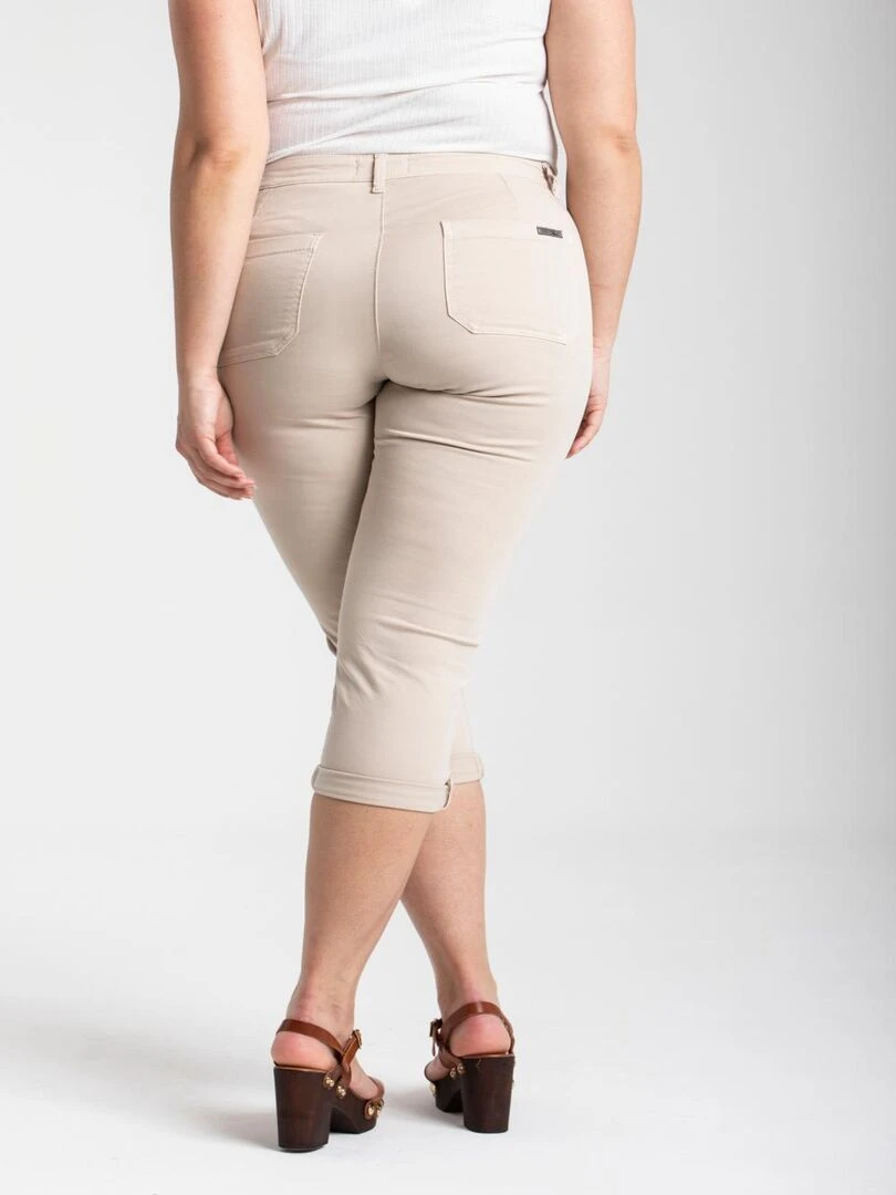 Pantacourt de couleur à revers OBP10 'OBER'   Beige