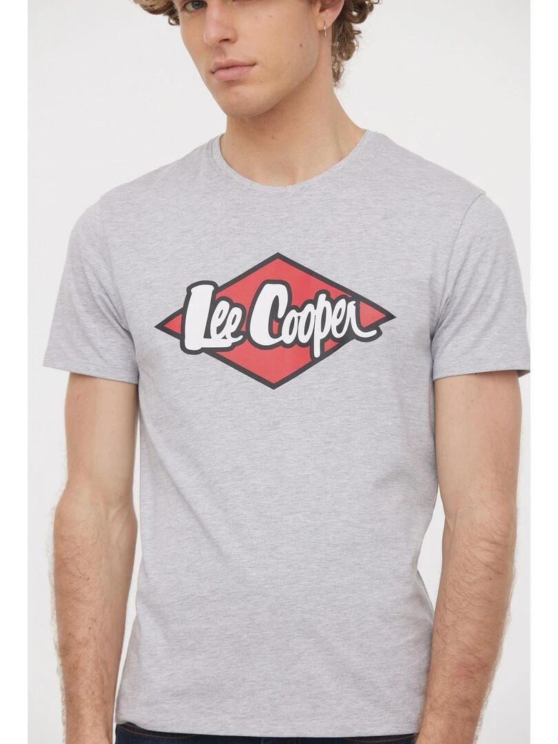 Lee Cooper   T Shirt manches courtes coton col rond AZZIK   Noir