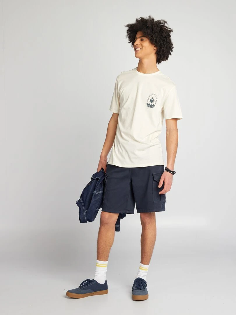 Short avec poches sur les côtés Bleu marine