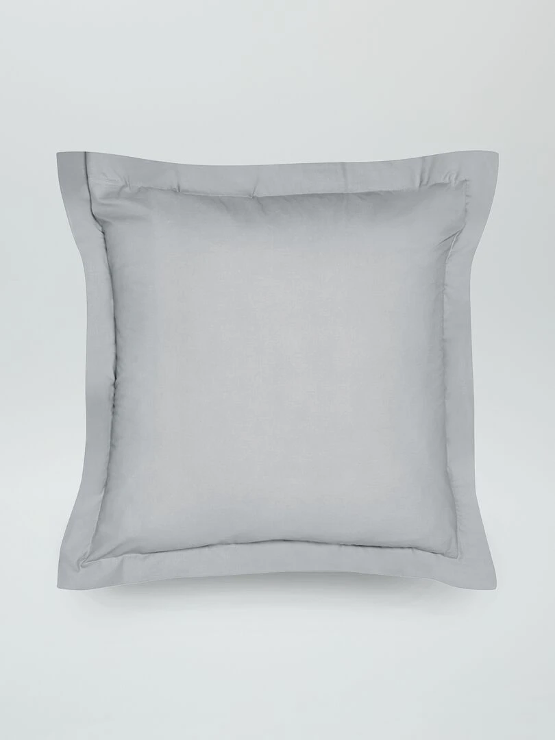 Taie d'oreiller uni en percale de coton   Gris
