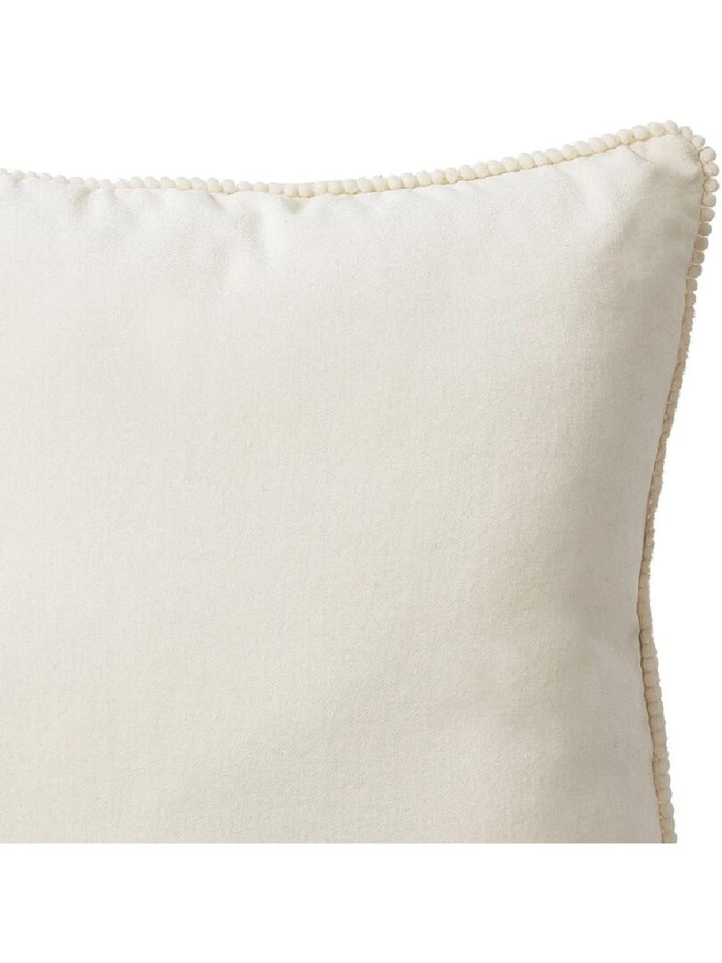 Coussin en velours avec contour perlé 'Deko&co' Ivoire