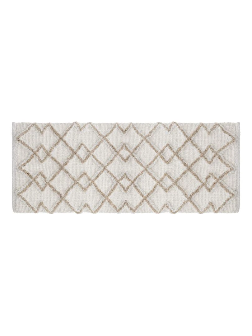 Tapis de salle de bain 50x120 Ethnique taupe coton Beige