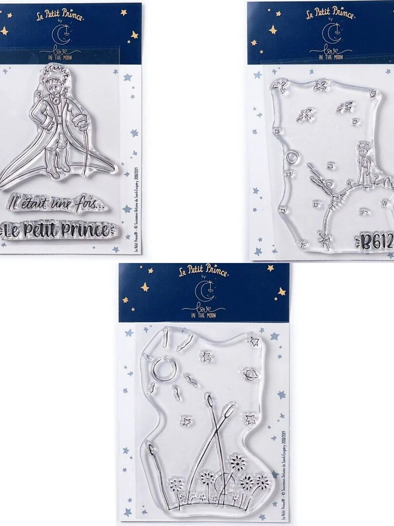 5 Tampons transparents Le Petit Prince et messages + Astéroïd + Paysage N/A