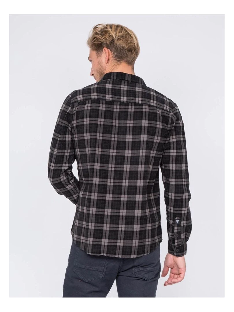Chemise manches longues carreaux TUBAUTO Noir