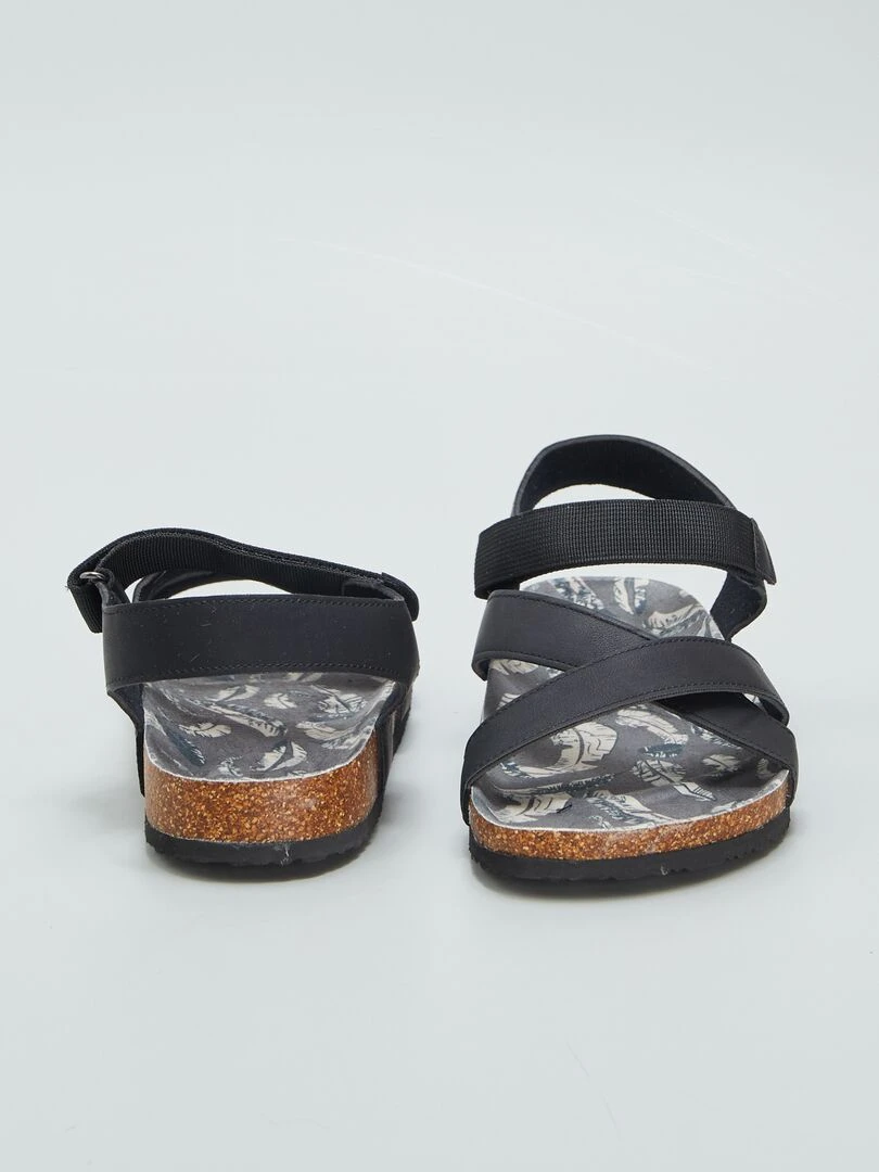 Sandales à scratch   Noir