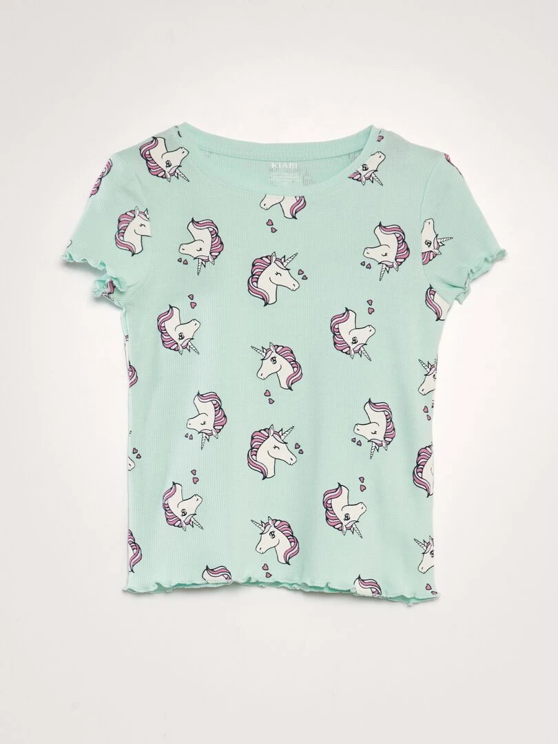 T shirt manches courtes Bleu