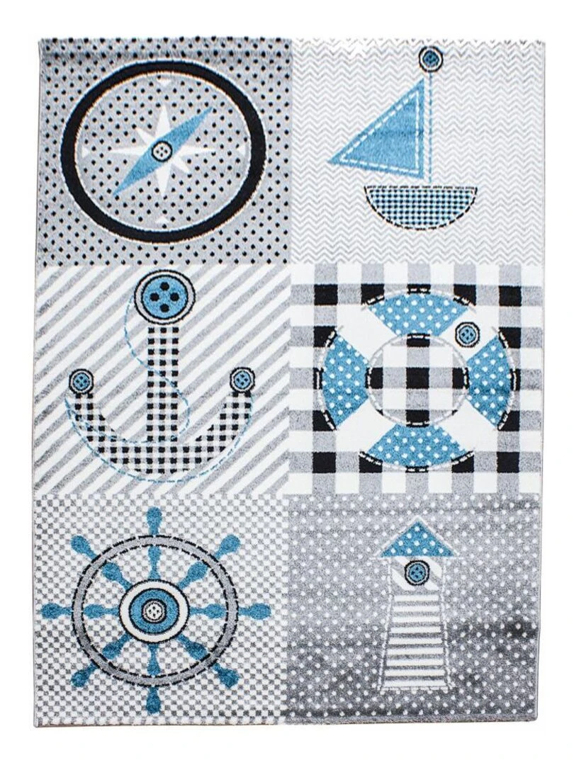 Tapis enfant KID'S COLL en polypropylène doux et soyeux OEKO TEX® Gris