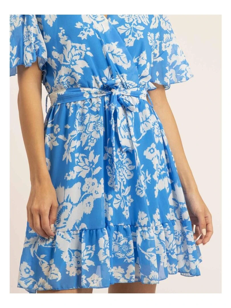 Robe courte motifs IGLESS   Bleu