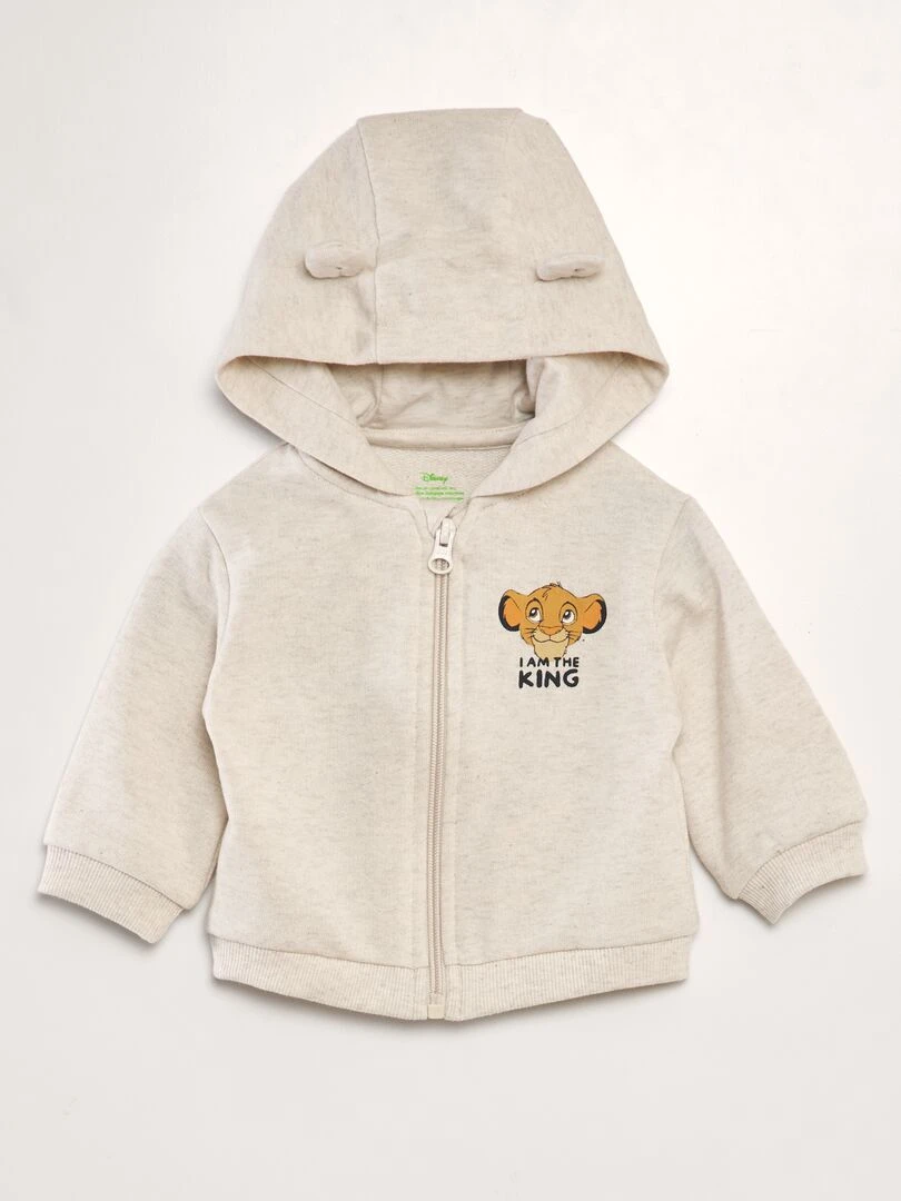 Sweat zippé à capuche 'Simba' de 'Disney'   Beige