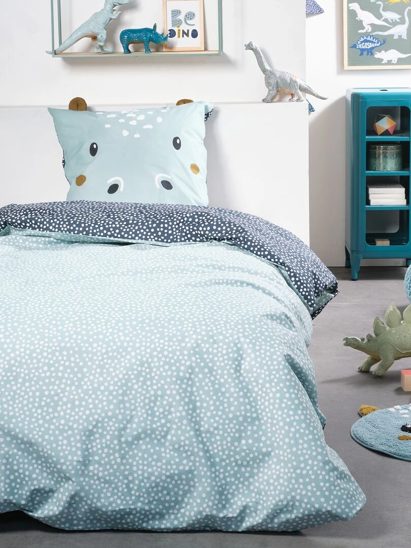 Parure de lit 'Hippopotame' 1 personne bleu