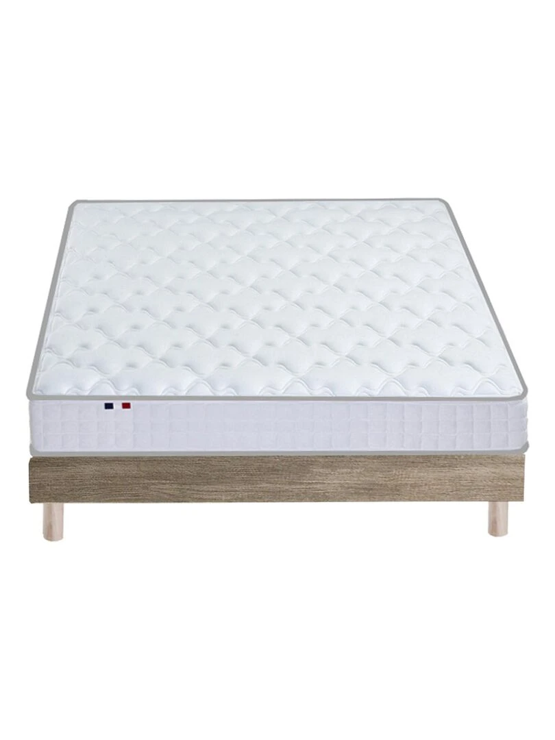 Ensemble Matelas Mousse à Mémoire de forme et mousse HR Zenith Sommier KIT Couleur Chêne clair    Marron clair