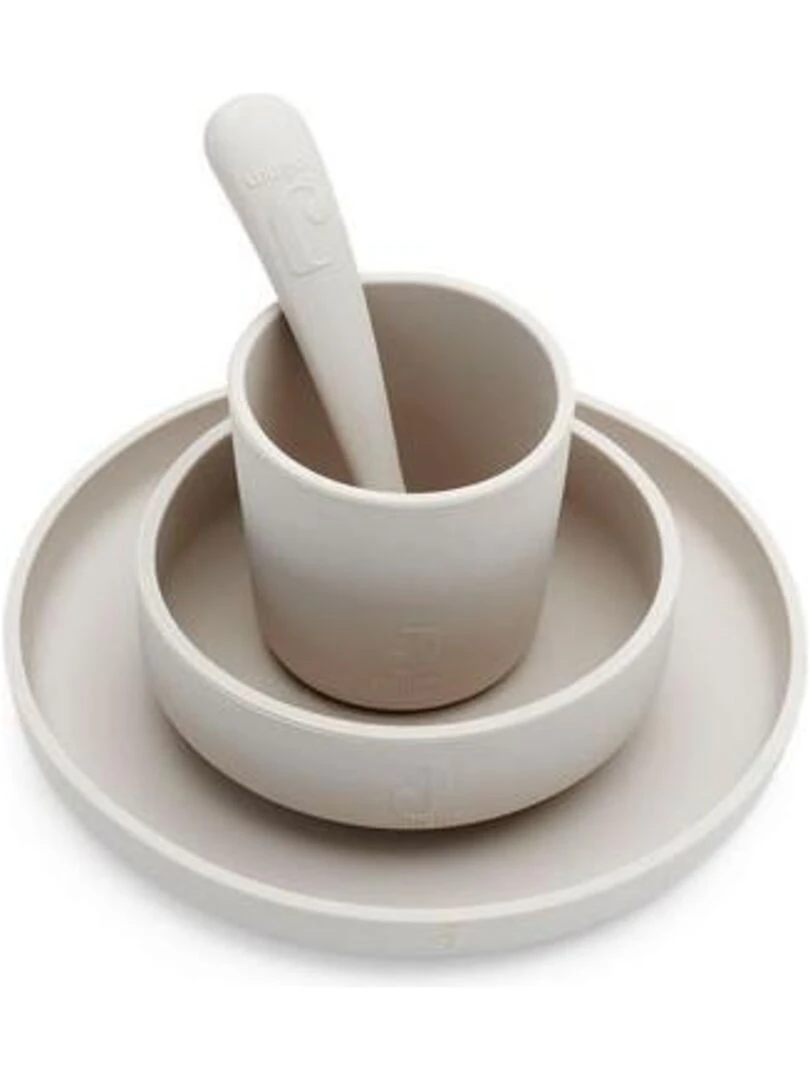 Coffret de table bébé Silicone Nougat (4pcs) Jollein Beige