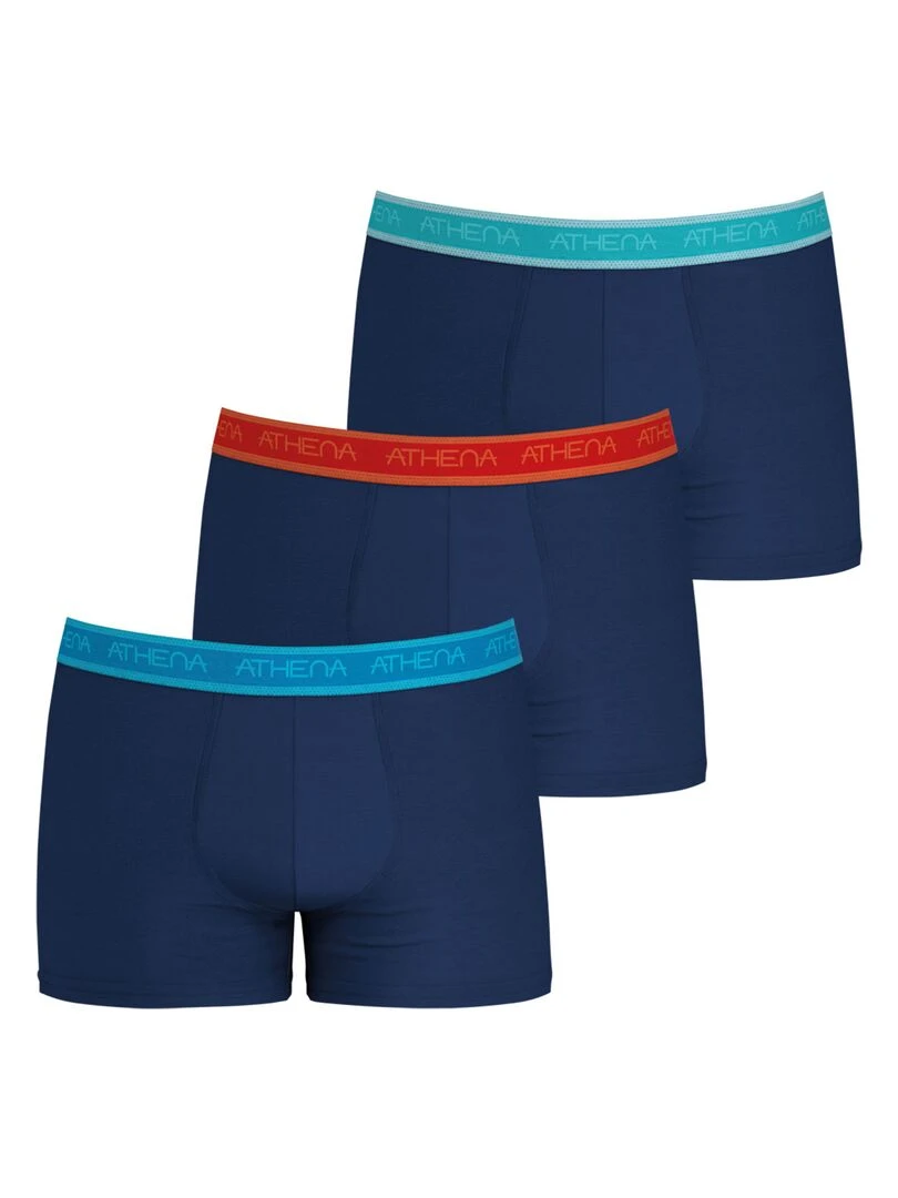 Lot de 3 boxers homme Easy Bio Bleu