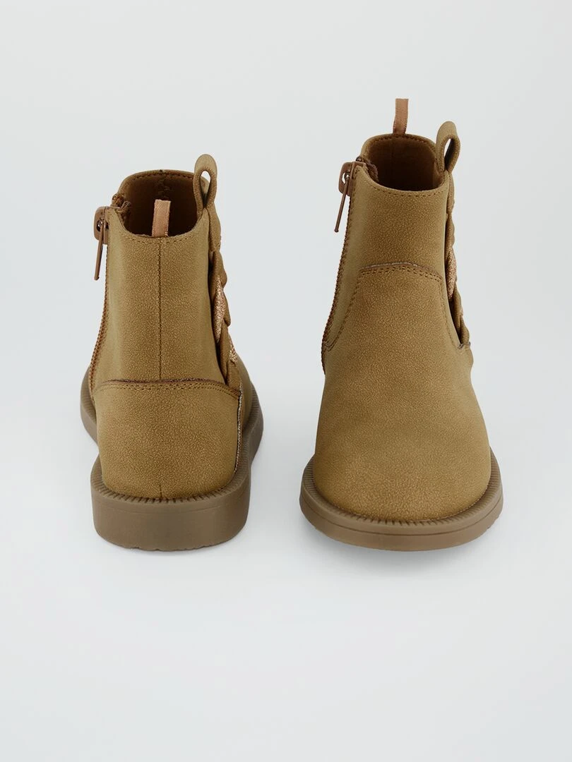 Bottines en suedine   Marron