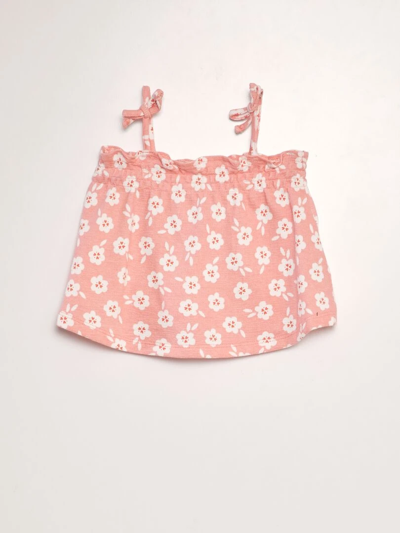 Ensemble short + débardeur imprimé 2 pèces Rose
