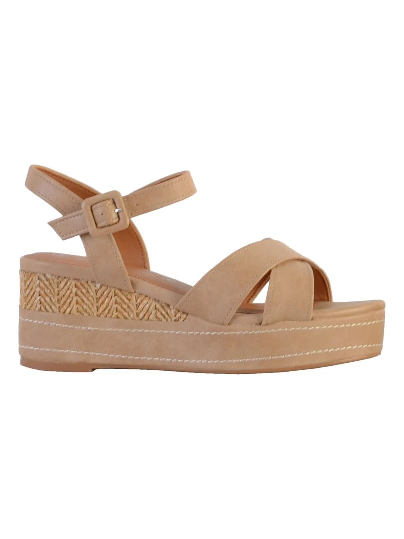 Sandale compensée The Divine Factory*   Beige